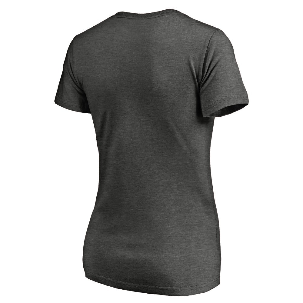 Kansas City Royals Women's Win Stripe V-Neck T-Shirt Ash