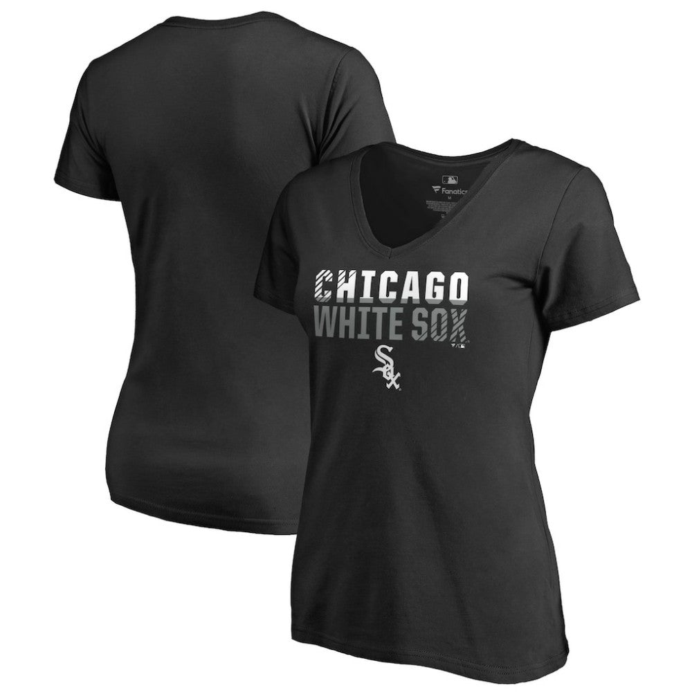 Chicago White Sox Women's Fade Out V-Neck T-Shirt Black