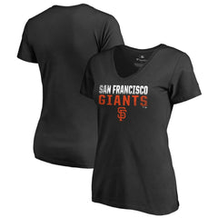 San Francisco Giants Women's Fade Out V-Neck T-Shirt Black