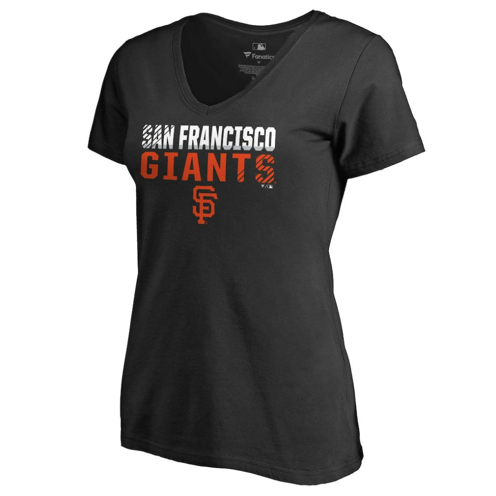 San Francisco Giants Women's Fade Out V-Neck T-Shirt Black