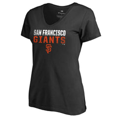 San Francisco Giants Women's Fade Out V-Neck T-Shirt Black
