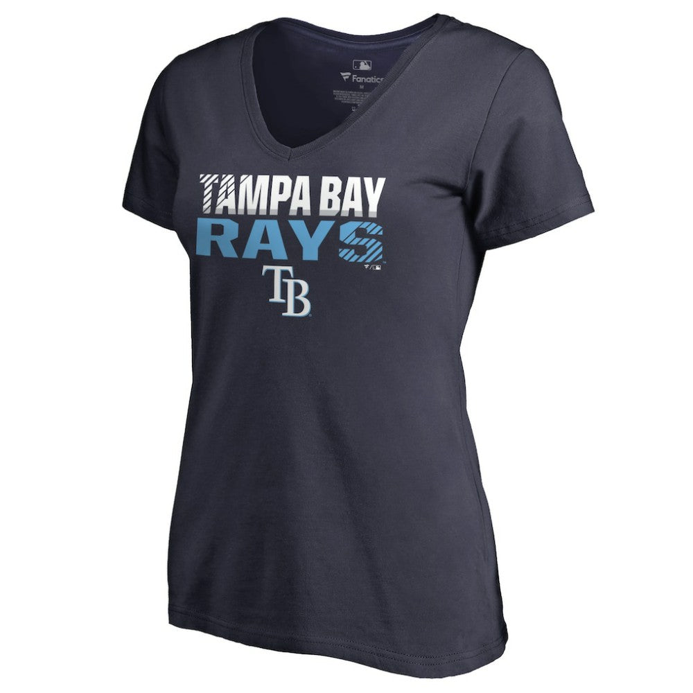 Tampa Bay Rays Women's Fade Out V-Neck T-Shirt Navy