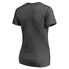 Seattle Mariners Women's Charcoal Stack V-Neck T-Shirt Ash