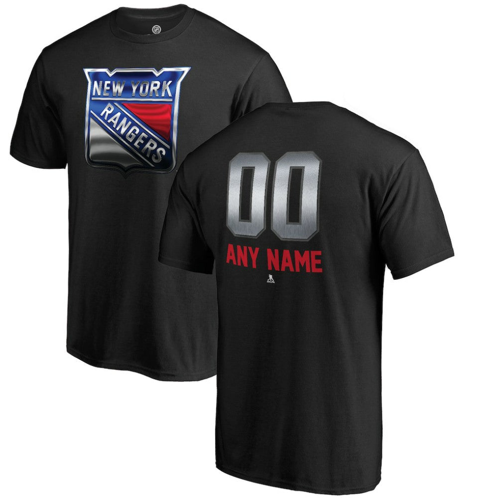 New York Rangers Personalized Midnight Mascot T-Shirt - Black T-shirts