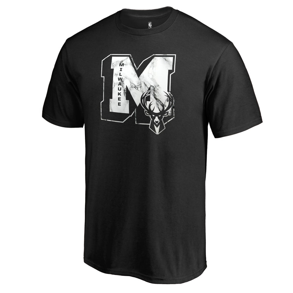 Milwaukee Bucks Letterman T-Shirt - Black cheap
