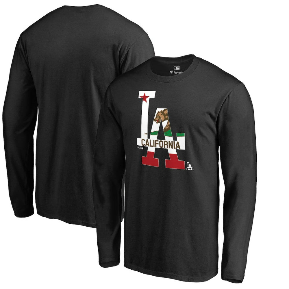 Los Angeles Dodgers Hometown Collection Cali Flag Long Sleeve T-Shirt Black