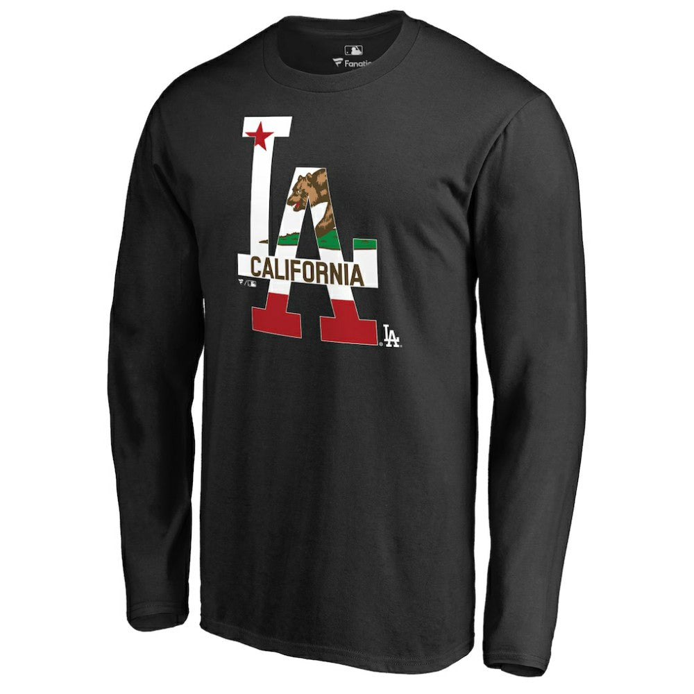 Los Angeles Dodgers Hometown Collection Cali Flag Long Sleeve T-Shirt Black