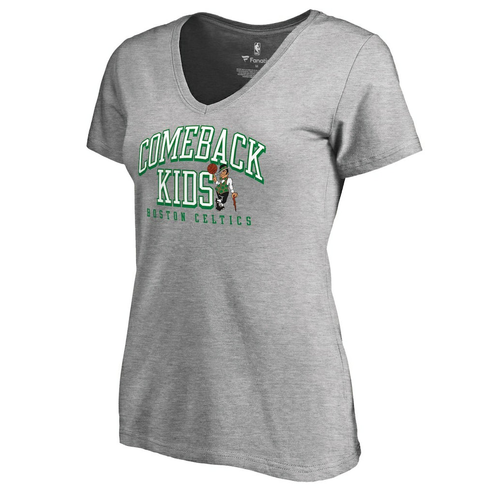 Boston Celtics Women's Comeback Kids V-Neck T-Shirt - Heathered Gray sale