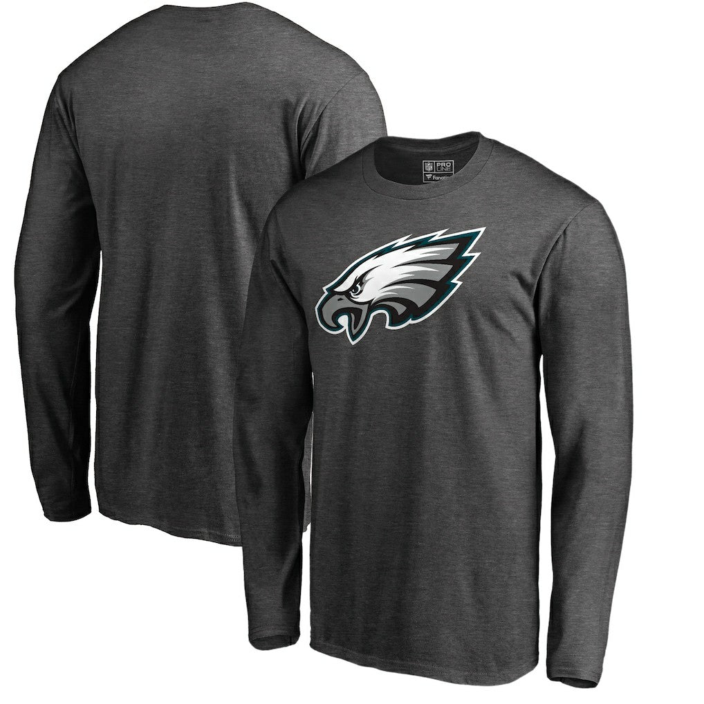Philadelphia Eagles Primary Logo Long Sleeve T-Shirt - Heathered Charcoal cheap