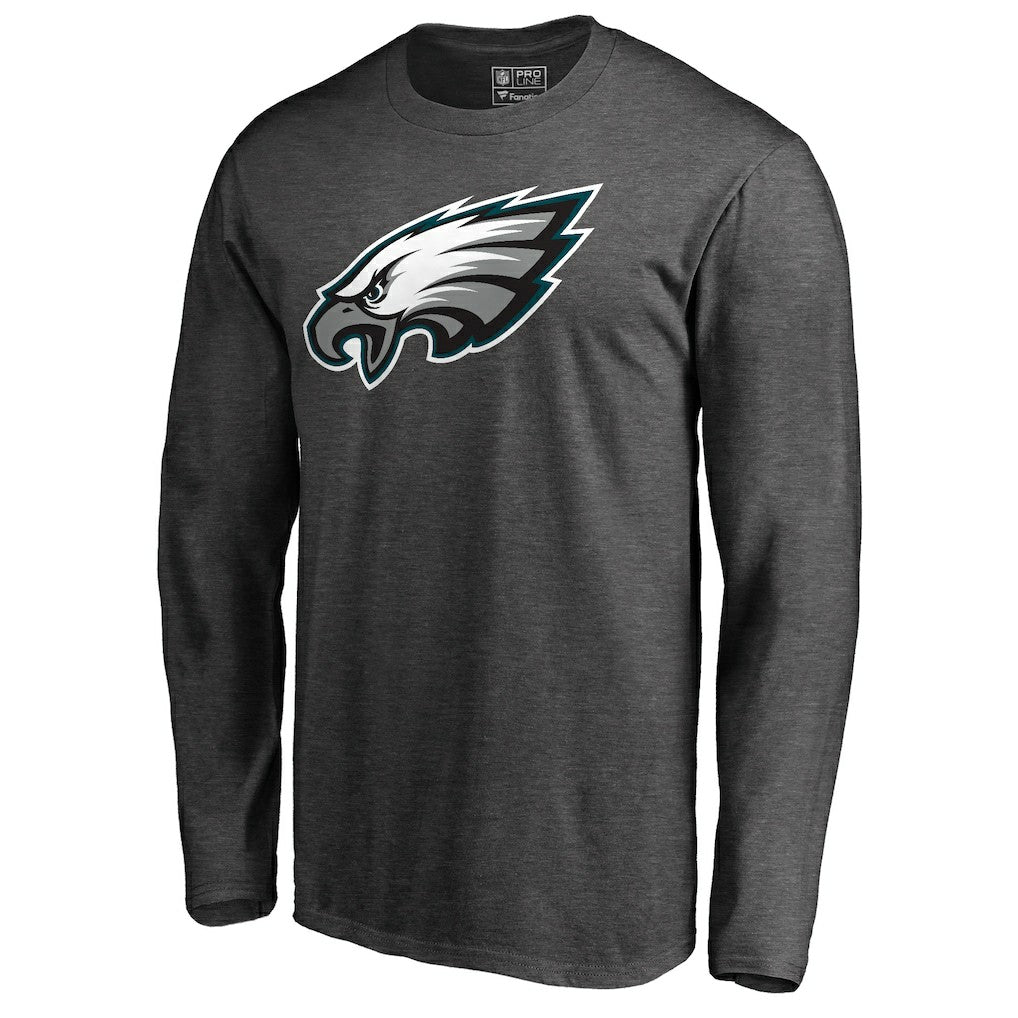 Philadelphia Eagles Primary Logo Long Sleeve T-Shirt - Heathered Charcoal cheap