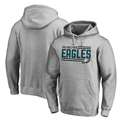Philadelphia Eagles Iconic Collection Onside Stripe Pullover Hoodie - Heathered Gray for sale