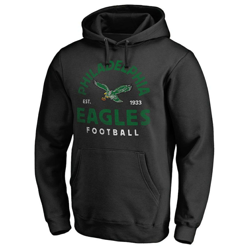 Philadelphia Eagles Timeless Collection Vintage Arch Pullover Hoodie - Black for sale
