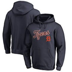 Detroit Tigers Team Lockup Fitted Pullover Hoodie Navy