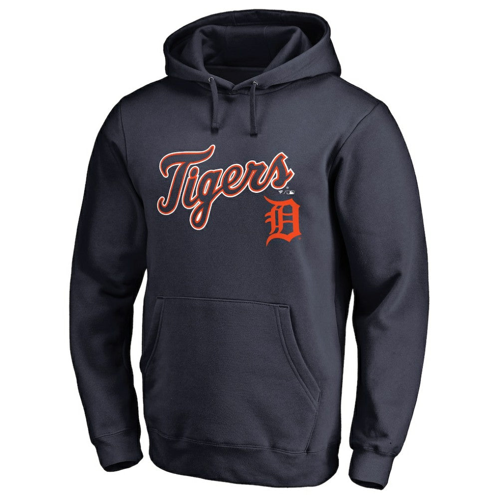 Detroit Tigers Team Lockup Fitted Pullover Hoodie Navy
