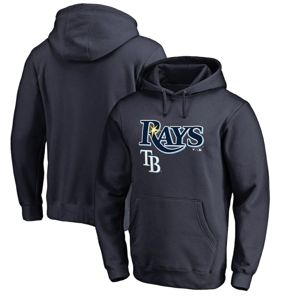 Tampa Bay Rays Team Lockup Fitted Pullover Hoodie Navy