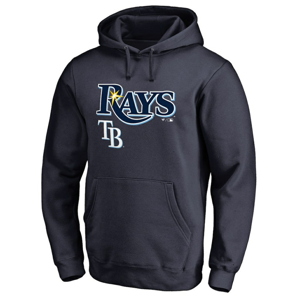 Tampa Bay Rays Team Lockup Fitted Pullover Hoodie Navy