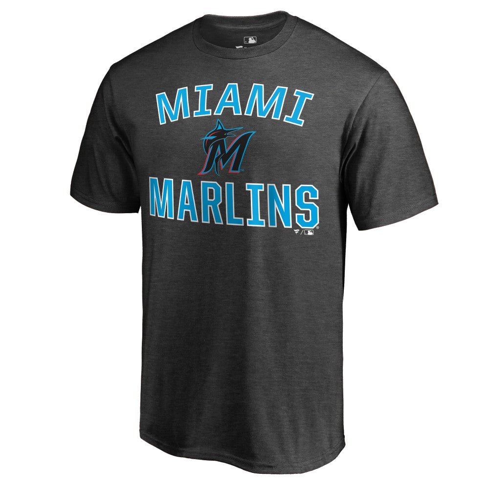 Miami Marlins Core Basics Victory Arch T-Shirt Heathered Gray