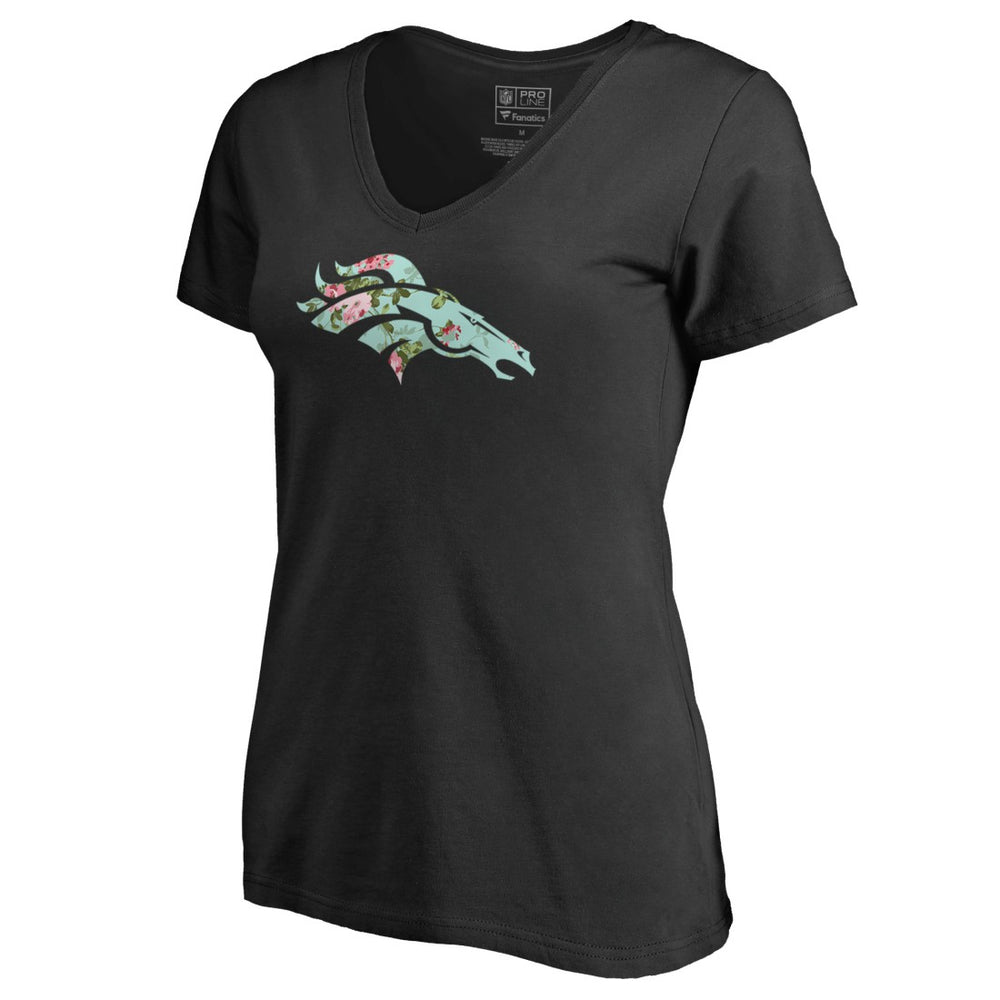Denver Broncos Women's Lovely V-Neck T-Shirt - Black online