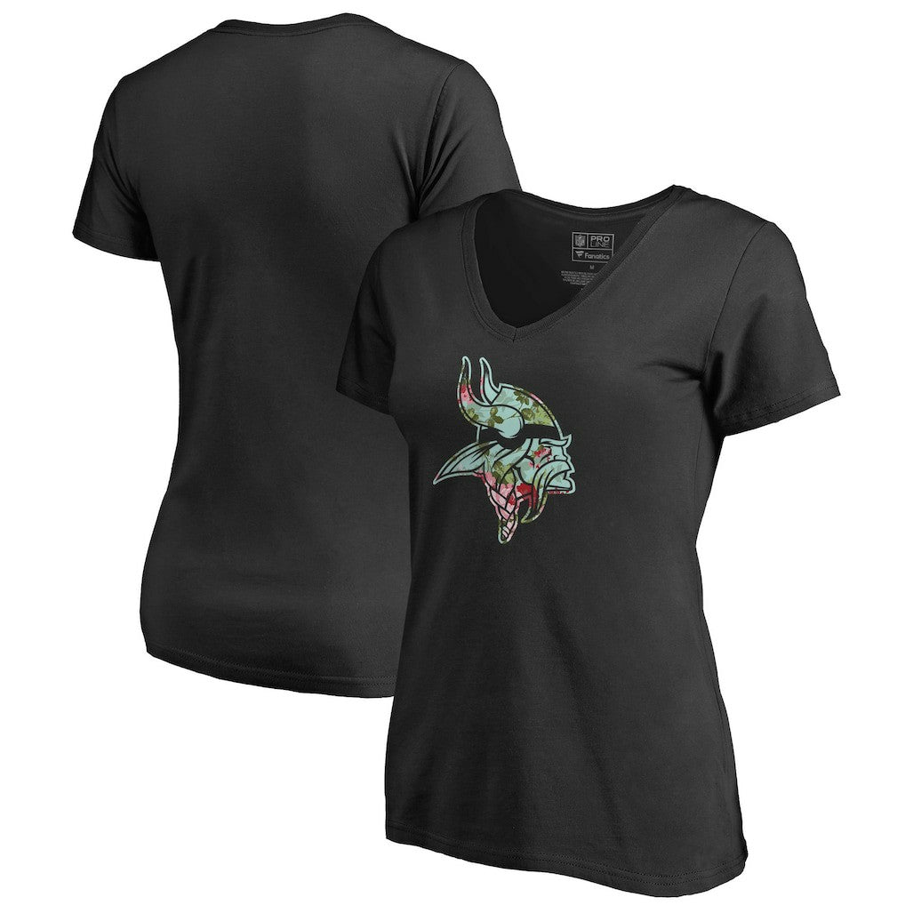 Minnesota Vikings Women's Lovely V-Neck T-Shirt - Black discount