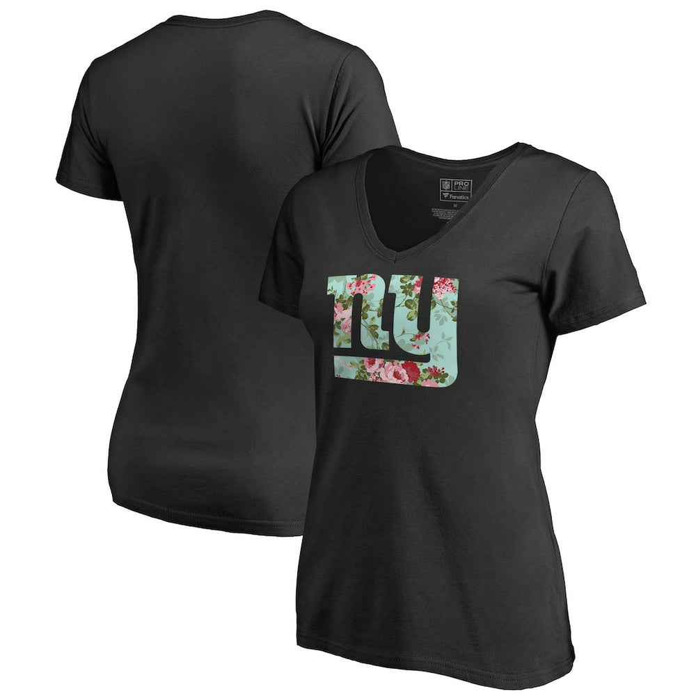 New York Giants Women's Lovely V-Neck T-Shirt - Black online