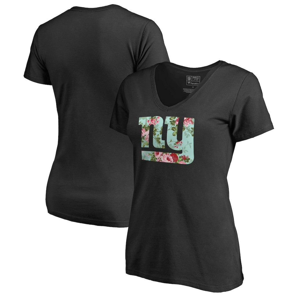 New York Giants Women's Lovely V-Neck T-Shirt - Black online