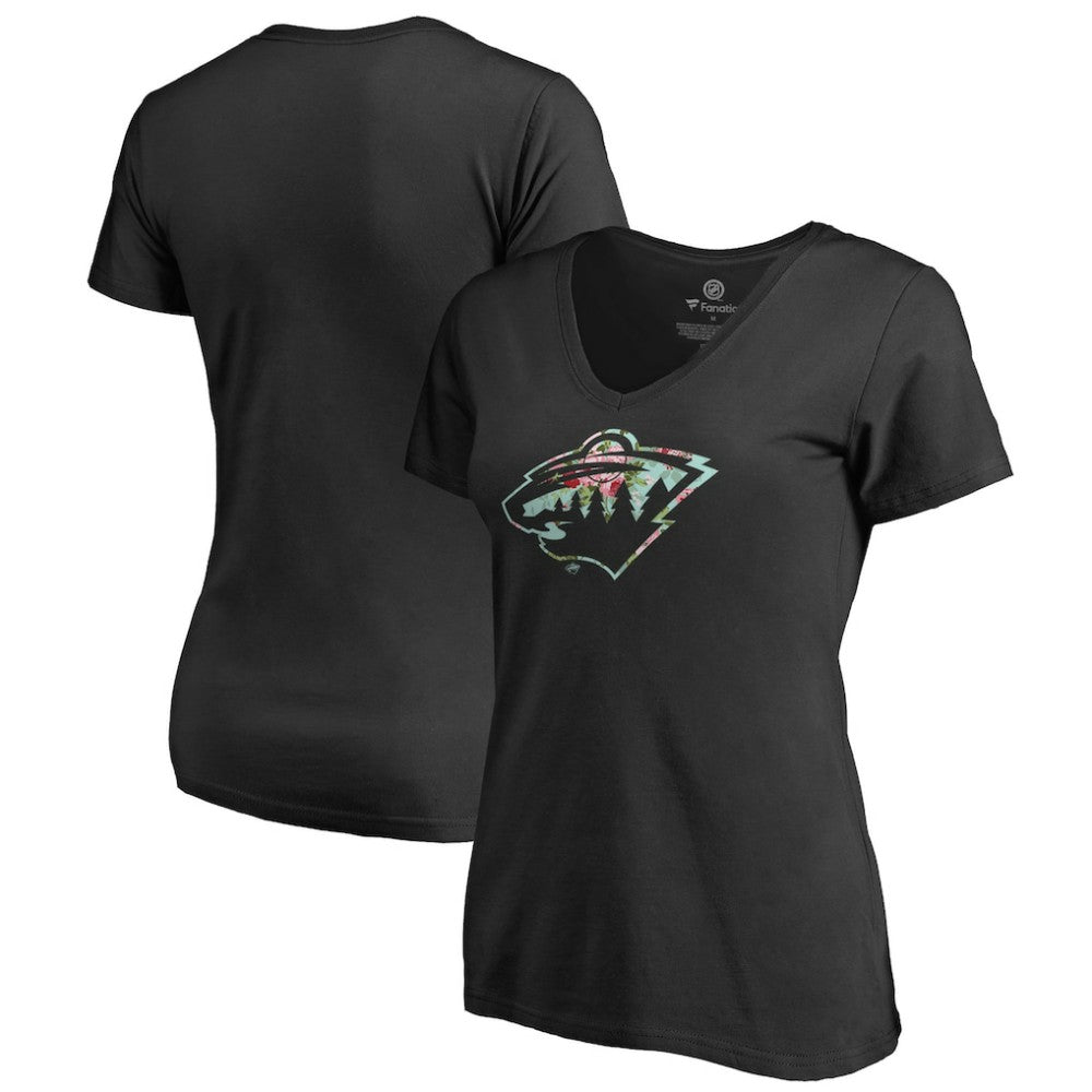 Minnesota Wild Women's Lovely V-Neck T-Shirt - Black T-shirts