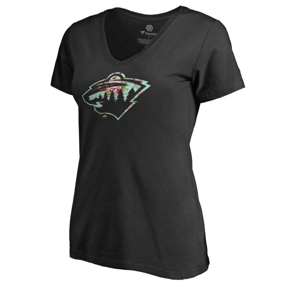 Minnesota Wild Women's Lovely V-Neck T-Shirt - Black T-shirts