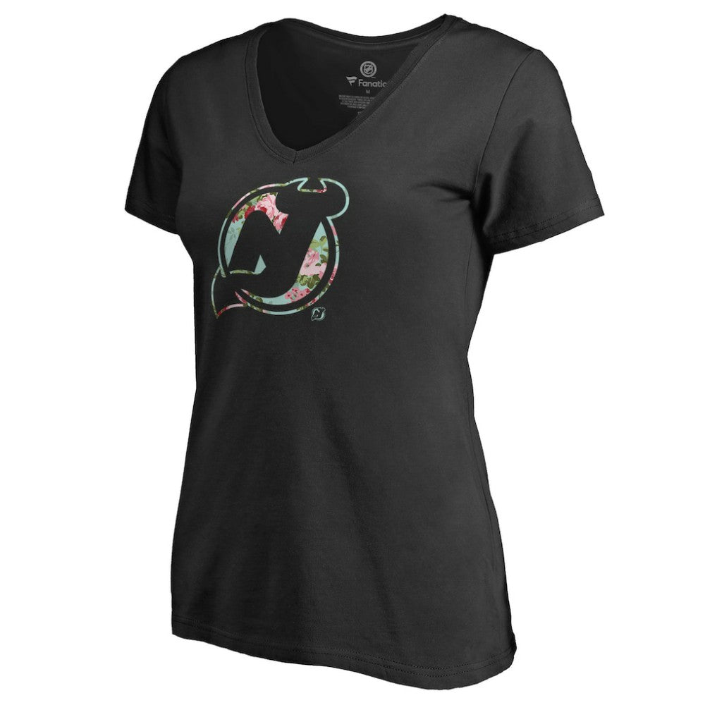 New Jersey Devils Women's Lovely V-Neck T-Shirt - Black T-shirts
