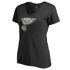 St. Louis Blues Women's Lovely V-Neck T-Shirt - Black T-shirts