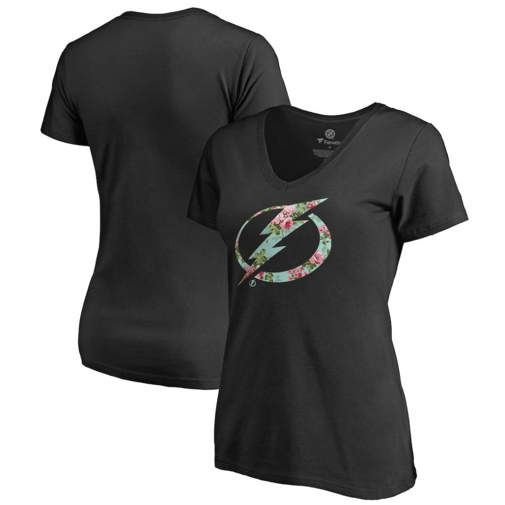 Tampa Bay Lightning Women's Lovely V-Neck T-Shirt - Black T-shirts