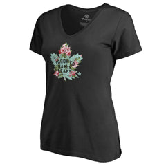 Toronto Maple Leafs Women's Lovely V-Neck T-Shirt - Black T-shirts