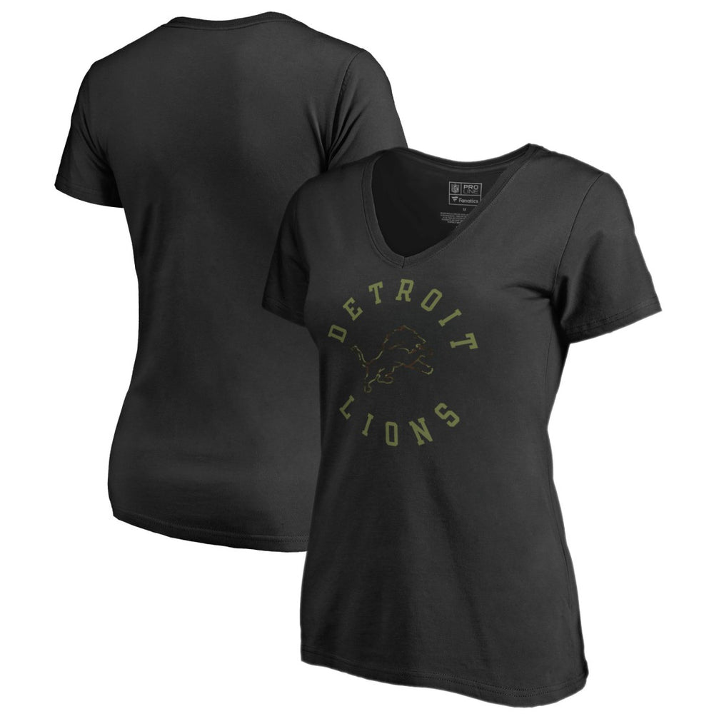 Detroit Lions Women's Camo Collection Liberty V-Neck T-Shirt - Black cheap