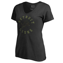 Detroit Lions Women's Camo Collection Liberty V-Neck T-Shirt - Black cheap