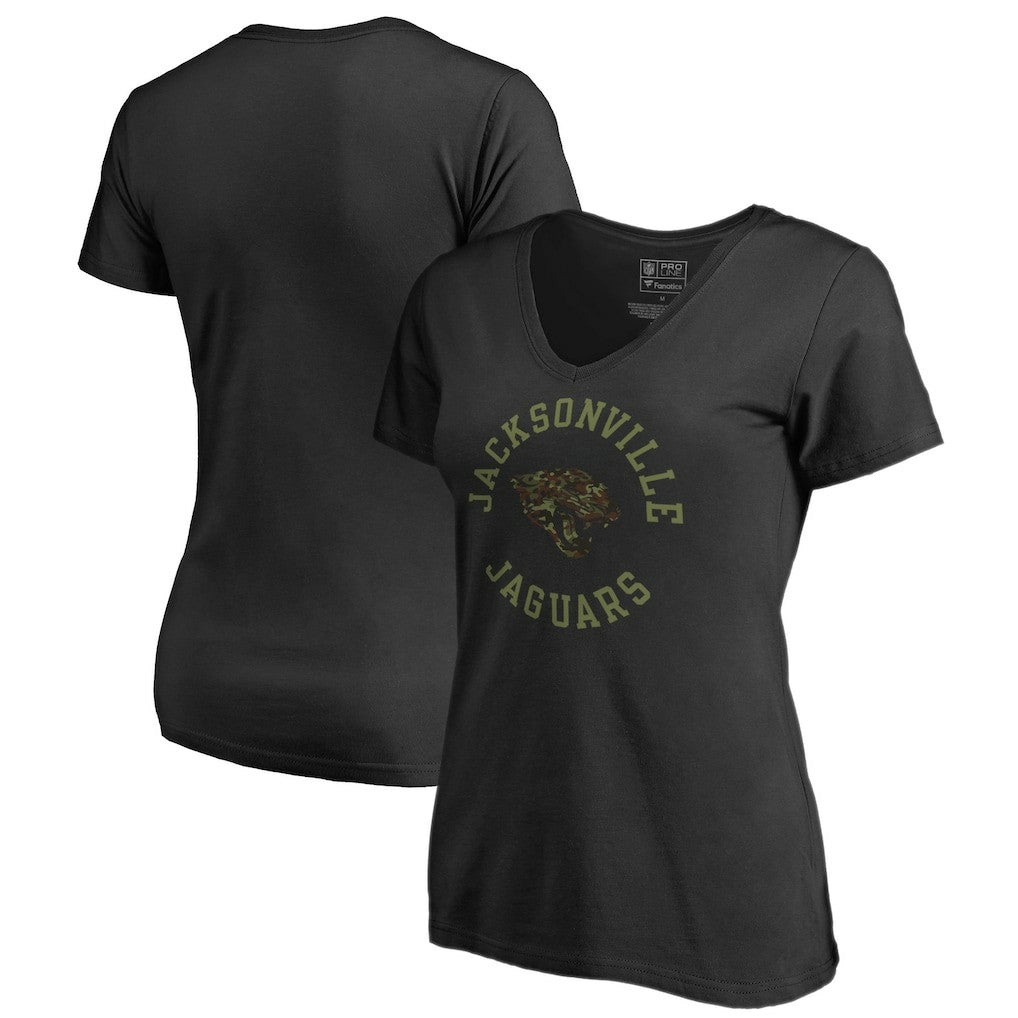 Jacksonville Jaguars Women's Camo Collection Liberty V-Neck T-Shirt - Black on sale
