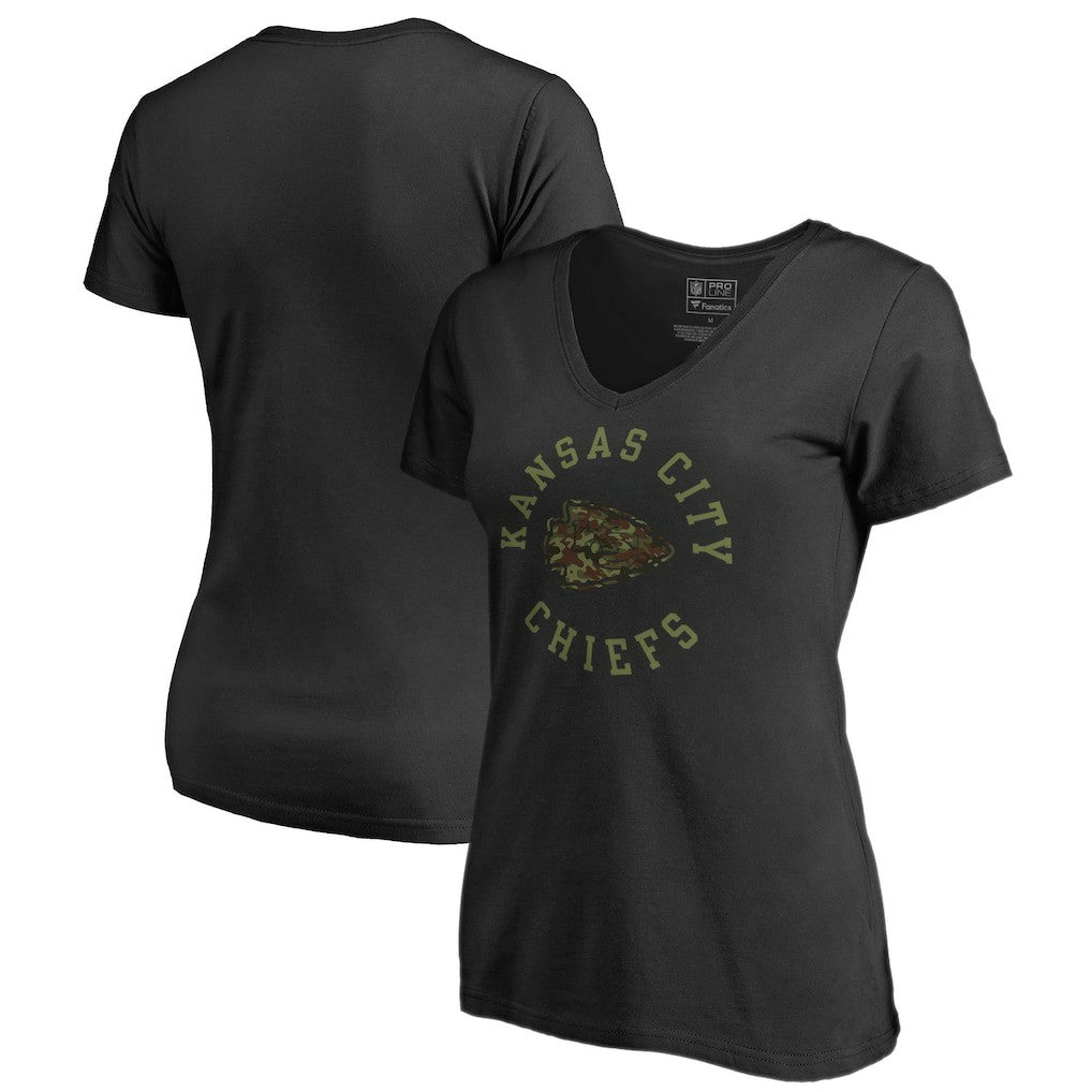 Kansas City Chiefs Women's Camo Collection Liberty V-Neck T-Shirt - Black discount