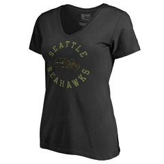Seattle Seahawks Women's Camo Collection Liberty V-Neck T-Shirt - Black outlet
