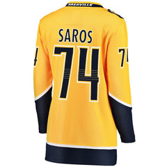 Juuse Saros Nashville Predators Fanatics Women's Breakaway Player Jersey - Gold Jerseys