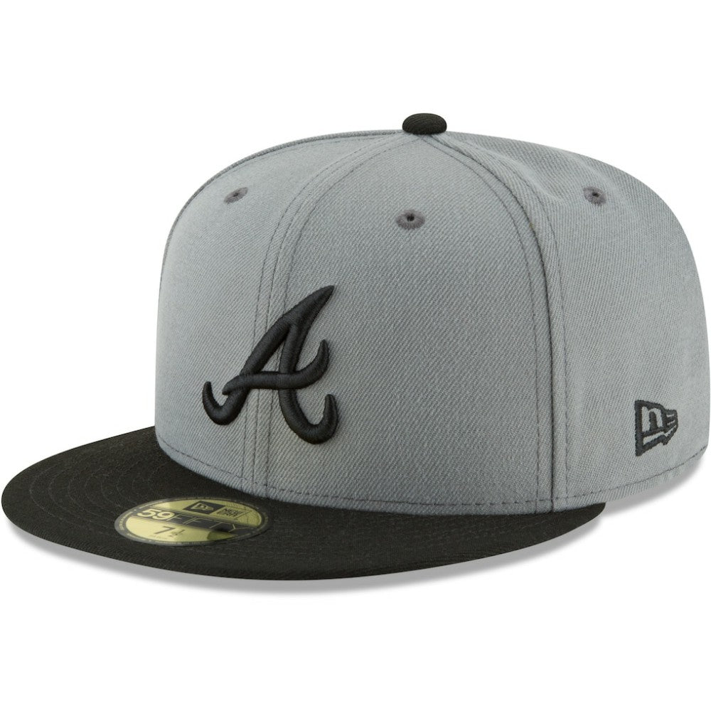 Atlanta Braves Two-Tone 59FIFTY Fitted Hat Gray/Black