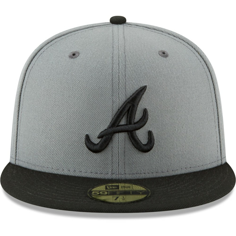 Atlanta Braves Two-Tone 59FIFTY Fitted Hat Gray/Black