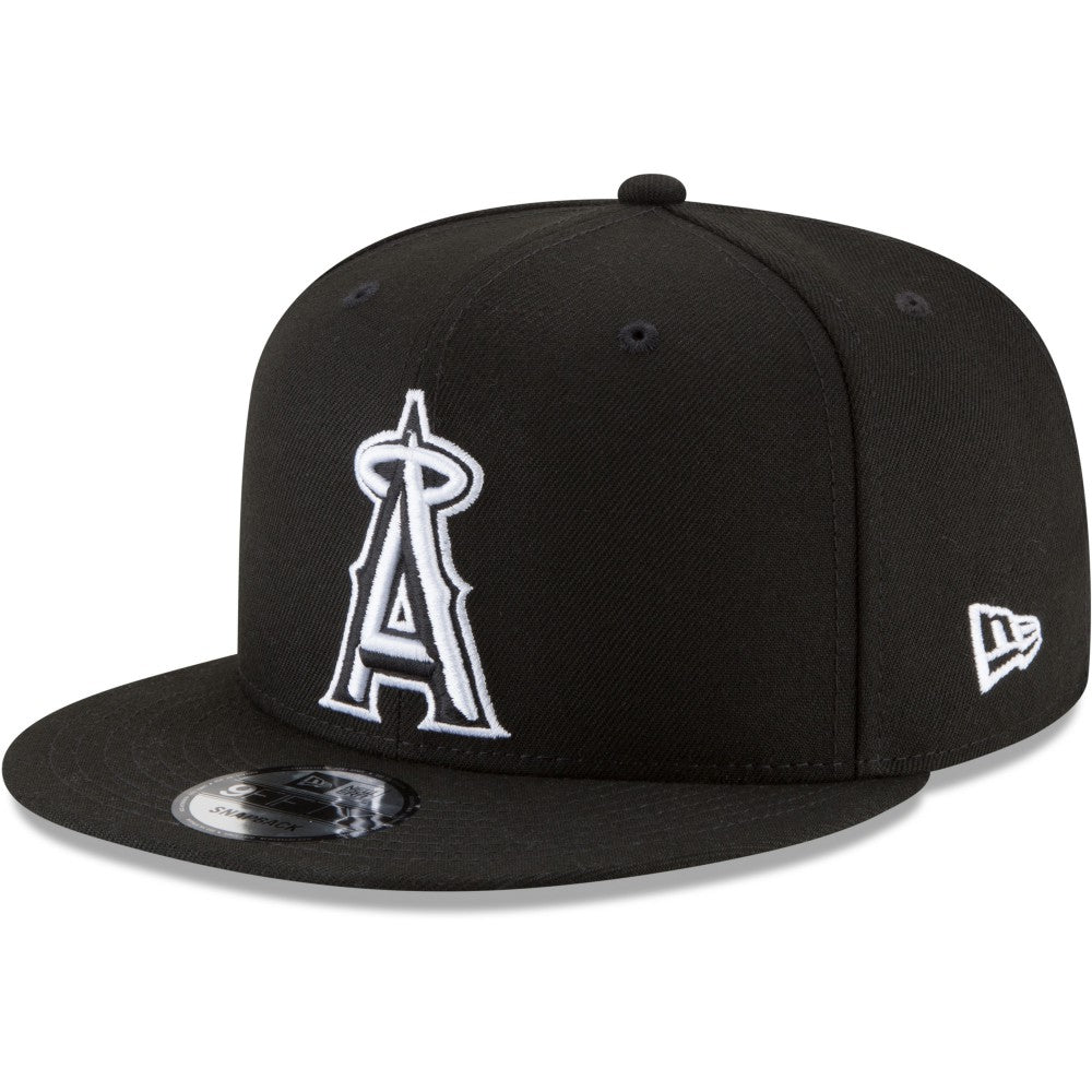 Los Angeles Angels Black & White 9FIFTY Snapback Hat Black