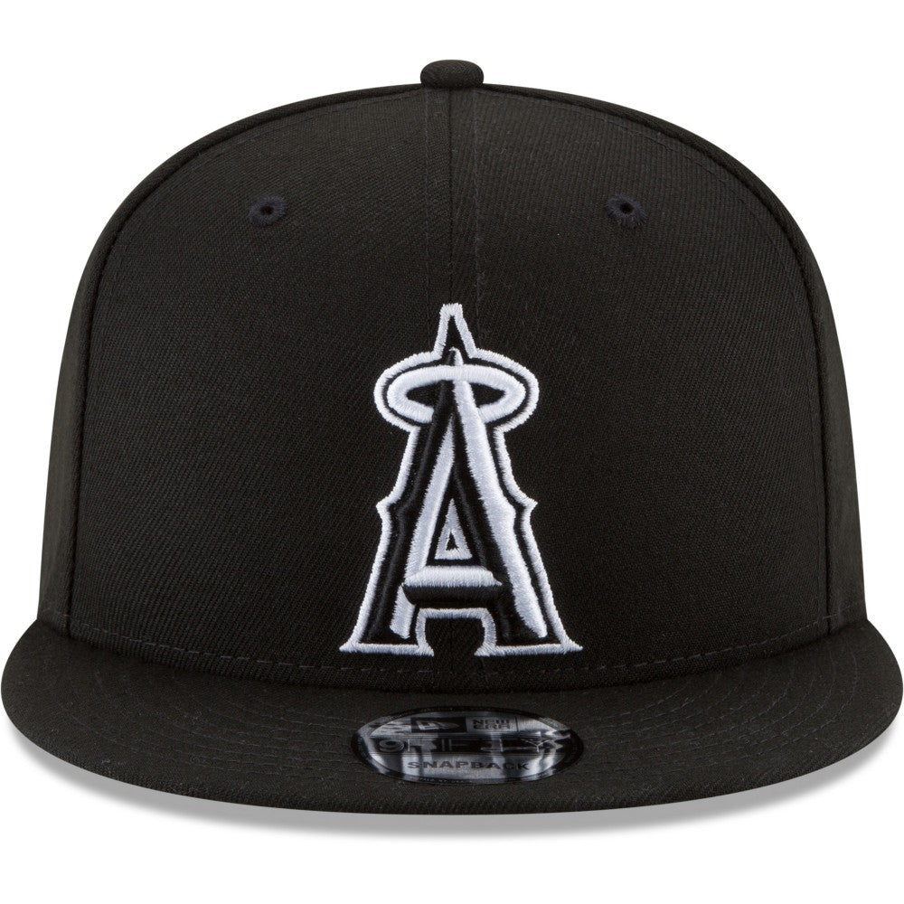 Los Angeles Angels Black & White 9FIFTY Snapback Hat Black