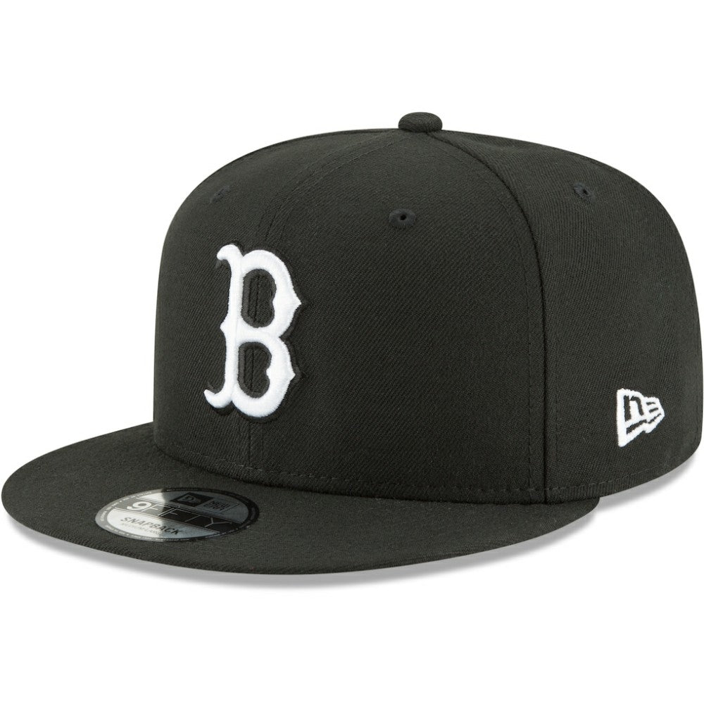 Boston Red Sox Black & White 9FIFTY Snapback Hat Black