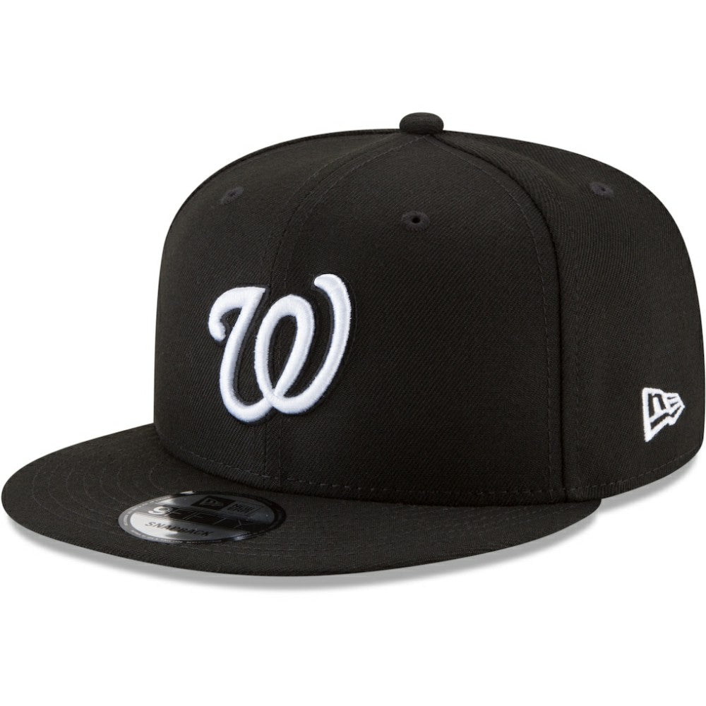 Washington Nationals Black & White 9FIFTY Snapback Hat Black