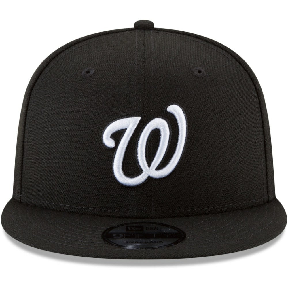 Washington Nationals Black & White 9FIFTY Snapback Hat Black