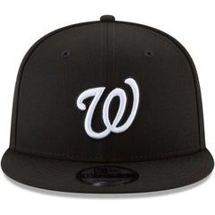 Washington Nationals Black & White 9FIFTY Snapback Hat Black