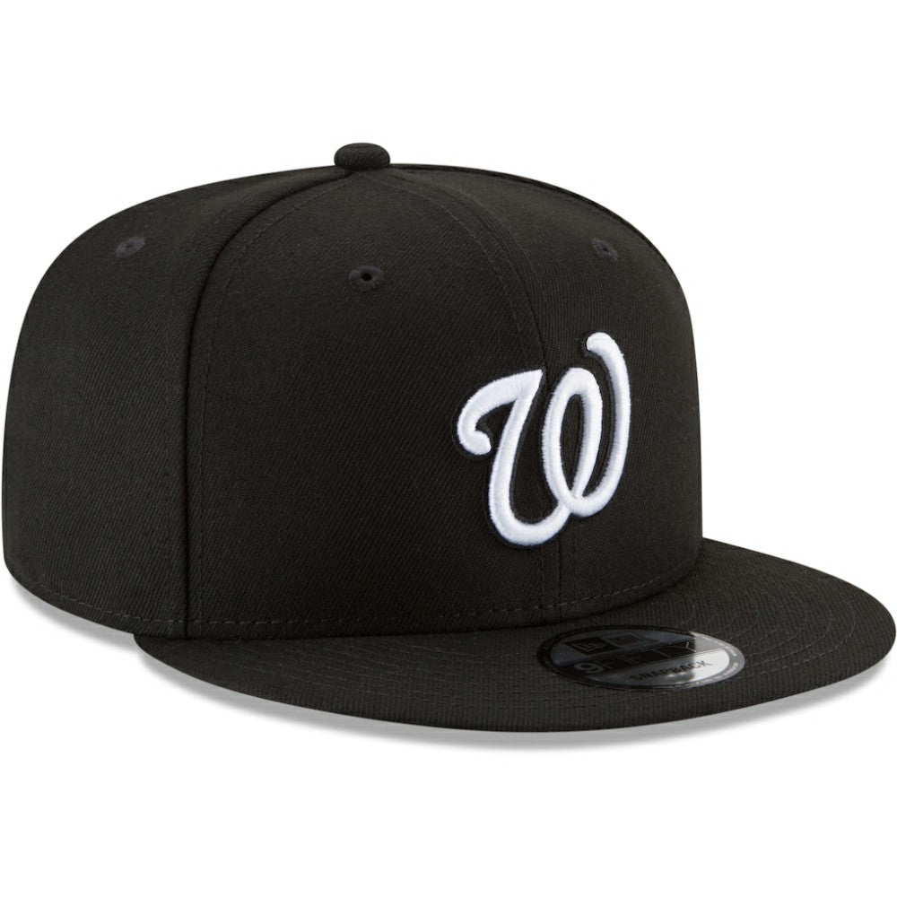 Washington Nationals Black & White 9FIFTY Snapback Hat Black