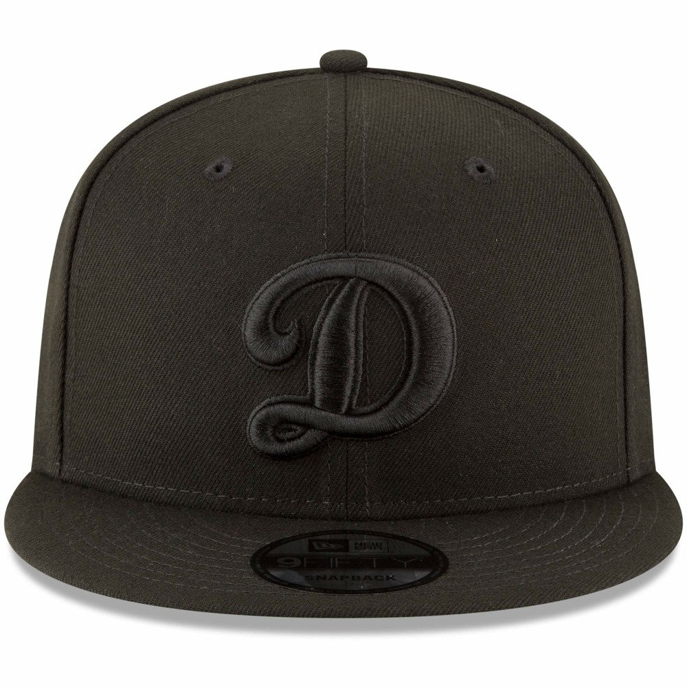 Los Angeles Dodgers Script Logo Black on Black 9FIFTY Snapback Adjustable Hat Black