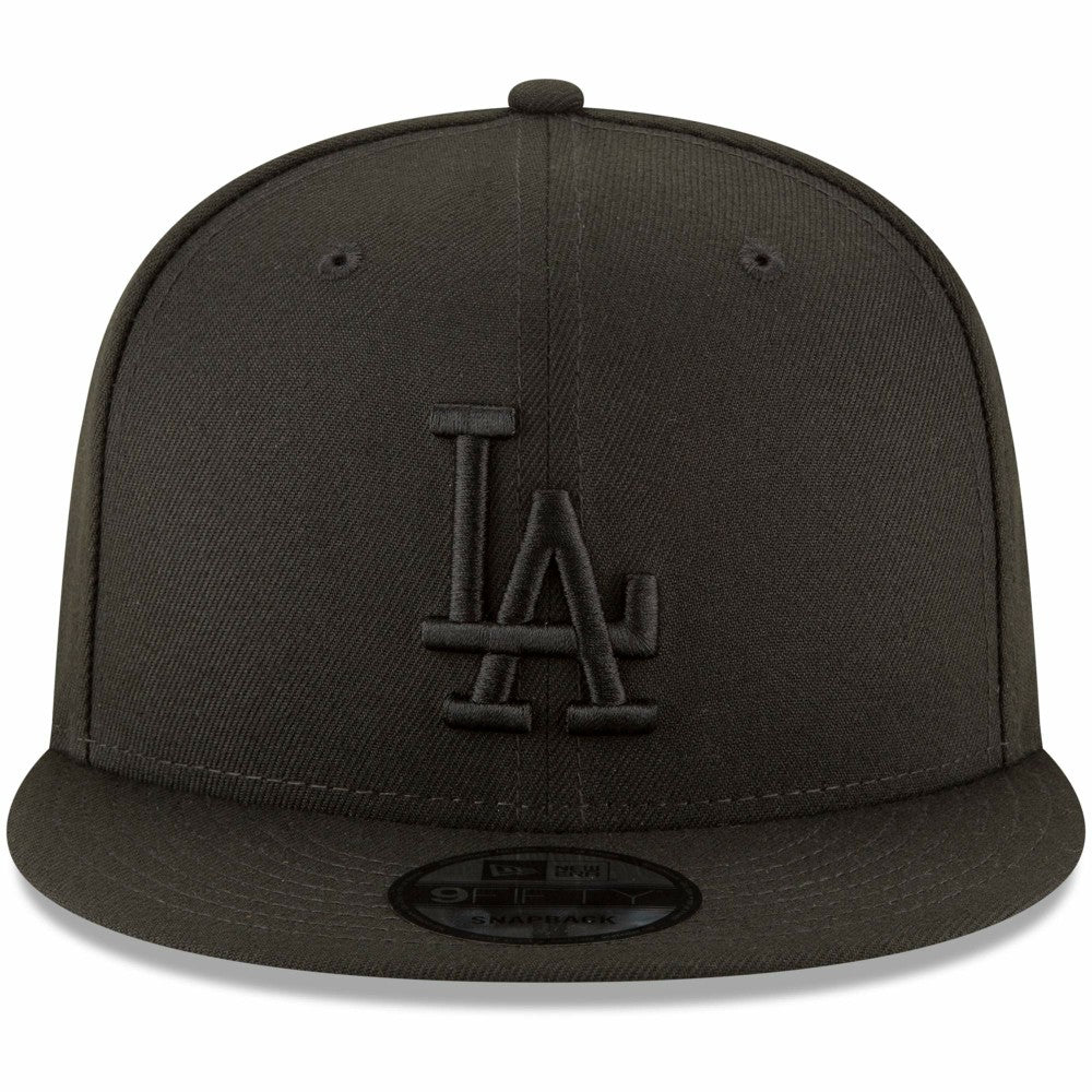 Los Angeles Dodgers Black on Black 9FIFTY Team Snapback Adjustable Hat Black
