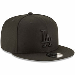 Los Angeles Dodgers Black on Black 9FIFTY Team Snapback Adjustable Hat Black