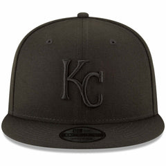 Kansas City Royals Black on Black 9FIFTY Team Snapback Adjustable Hat Black